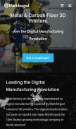 How markforged.com looks like on a mobile device such as an iPhone.