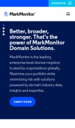 How markmonitor.com looks like on a mobile device such as an iPhone.