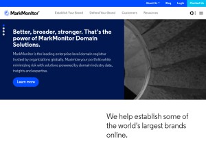 How markmonitor.com looks like on a tablet such as an iPad.
