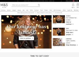 How marksandspencer.com looks like on a tablet such as an iPad.