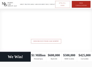 How markslawgroup.com looks like on a tablet such as an iPad.