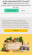 How marleyspoon.de looks like on a mobile device such as an iPhone.