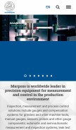 How marposs.com looks like on a mobile device such as an iPhone.