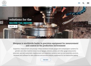 How marposs.com looks like on a tablet such as an iPad.