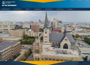 How marquette.edu looks like on a tablet such as an iPad.