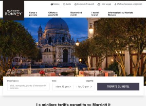 How marriott.it looks like on a tablet such as an iPad.