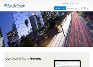 How marrsoftware.com looks like on a tablet such as an iPad.