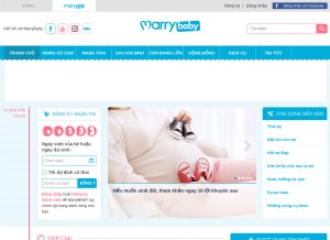 How marrybaby.vn looks like on a tablet such as an iPad.