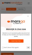 How marstranslation.com looks like on a mobile device such as an iPhone.