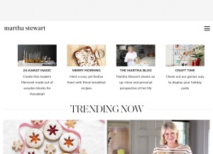 How marthastewart.com looks like on a tablet such as an iPad.