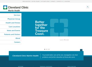 How martinhealth.org looks like on a tablet such as an iPad.