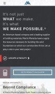 How martinmarietta.com looks like on a mobile device such as an iPhone.