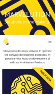 How marvelution.com looks like on a mobile device such as an iPhone.