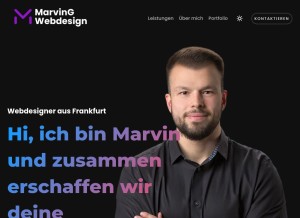 How marving-webdesign.de looks like on a tablet such as an iPad.