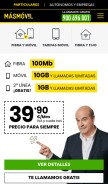 How masmovil.es looks like on a mobile device such as an iPhone.
