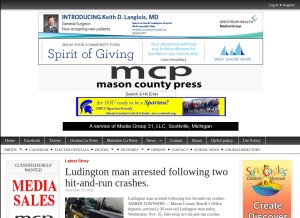How masoncountypress.com looks like on a tablet such as an iPad.
