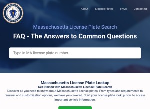 How massachusettslicenseplate.com looks like on a tablet such as an iPad.