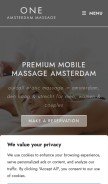 How massageamsterdam1.nl looks like on a mobile device such as an iPhone.