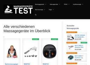 How massagegeraete-test.com looks like on a tablet such as an iPad.