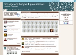 How massageprofessionals.com looks like on a tablet such as an iPad.