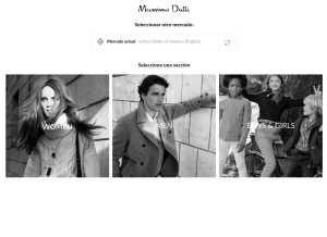 How massimodutti.com looks like on a tablet such as an iPad.
