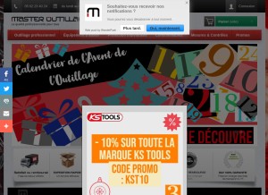 How master-outillage.com looks like on a tablet such as an iPad.