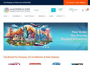 How masterbuildermercantile.com looks like on a tablet such as an iPad.