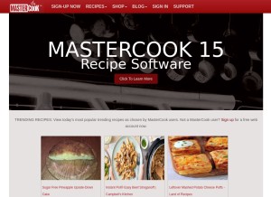 How mastercook.com looks like on a tablet such as an iPad.