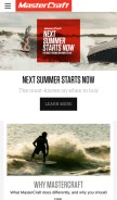 How mastercraft.com looks like on a mobile device such as an iPhone.