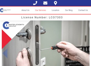 How masterlocksmithbakersfield.com looks like on a tablet such as an iPad.