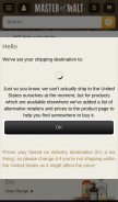 How masterofmalt.com looks like on a mobile device such as an iPhone.