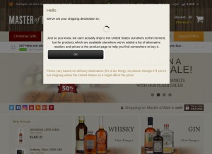 How masterofmalt.com looks like on a tablet such as an iPad.