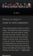 How masteromok.com looks like on a mobile device such as an iPhone.