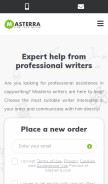 How masterra.com looks like on a mobile device such as an iPhone.