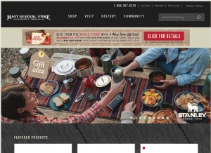 How mastgeneralstore.com looks like on a tablet such as an iPad.