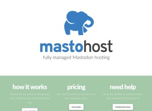 How mastohost.com looks like on a tablet such as an iPad.