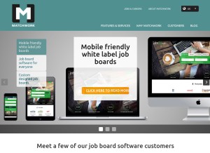 How matchwork.com looks like on a tablet such as an iPad.