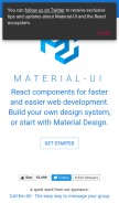 How material-ui.com looks like on a mobile device such as an iPhone.