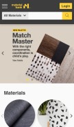 How materialbank.com looks like on a mobile device such as an iPhone.