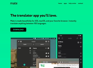 How matetranslate.com looks like on a tablet such as an iPad.