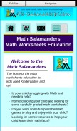 How math-salamanders.com looks like on a mobile device such as an iPhone.