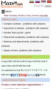 How math10.com looks like on a mobile device such as an iPhone.