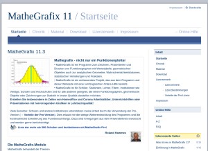How mathegrafix.de looks like on a tablet such as an iPad.