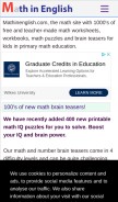How mathinenglish.com looks like on a mobile device such as an iPhone.