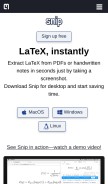 How mathpix.com looks like on a mobile device such as an iPhone.