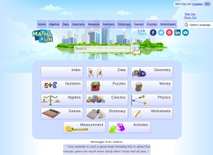 How mathsisfun.com looks like on a tablet such as an iPad.