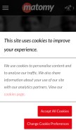 How matomy.com looks like on a mobile device such as an iPhone.