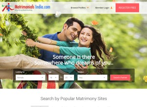 How matrimonialsindia.com looks like on a tablet such as an iPad.