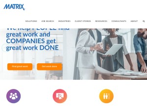 How matrixres.com looks like on a tablet such as an iPad.