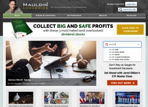 How mauldineconomics.com looks like on a tablet such as an iPad.